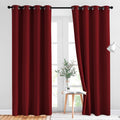 Nicetown Burgundy Blackout Curtains Grommet - Home Decorations Thermal Insulated Solid Grommet Top Blackout Living Room Panels/Drapes for G…
