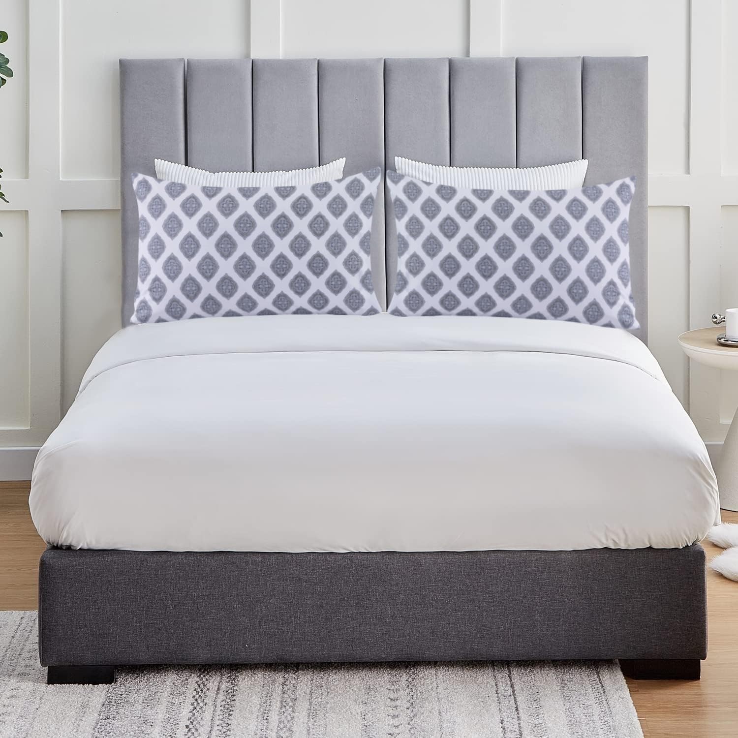 FEATHER & STITCH NEW YORK 100% Cotton 2 Piece Queen Pillow Cases, 300TC Ultra-Soft Pillowcases with Envelope Closure, Wrinkle- Fade…