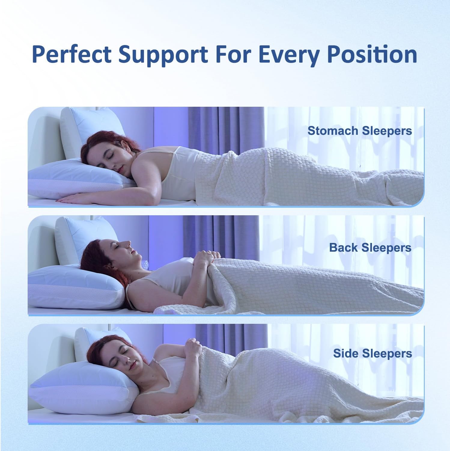 Ant-Home Cooling Adjustable Pillow for Side, Back, Stomach Sleepers, Customizable Support Pillows for Neck, Standard Size Set of 1 Luxury Be…