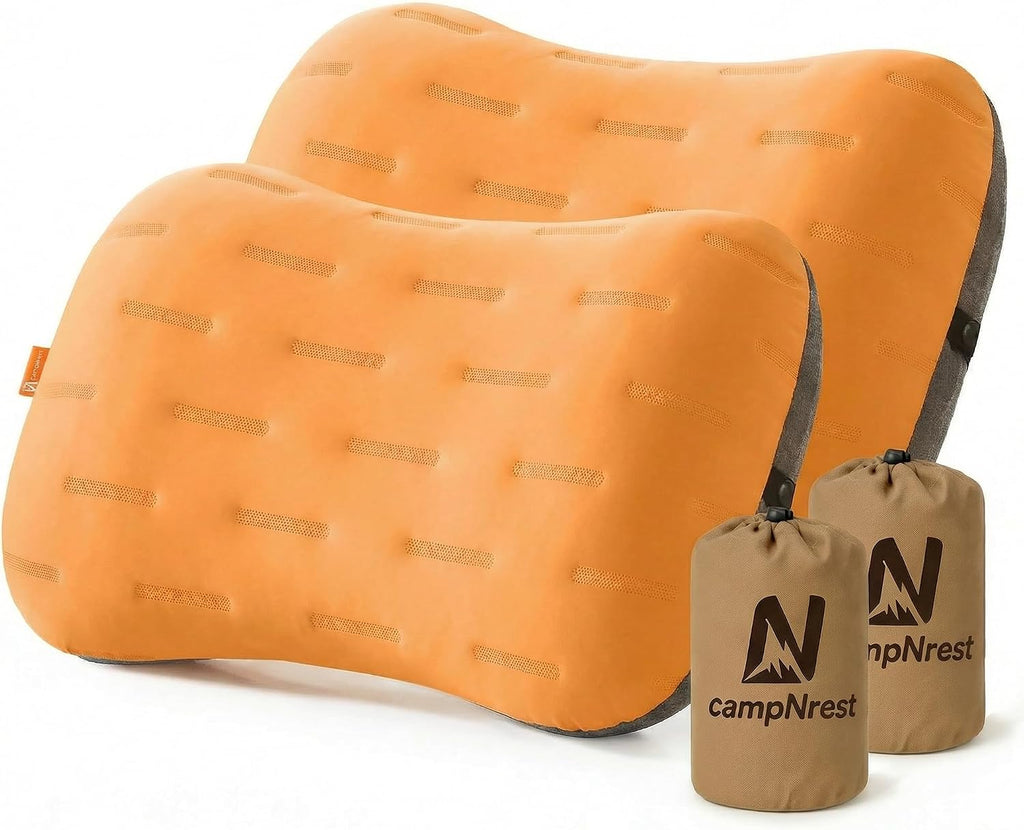 Inflatable Camping Pillow - Ultralight Compact Air Pillow for Travel, Backpacking & Hiking - Ergonomic Neck & Lumbar Support - Portable…