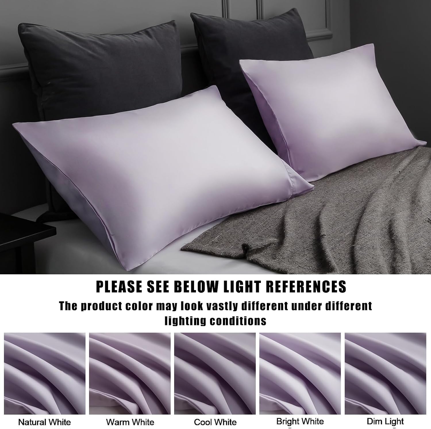 TELUS Pillow Cases Standard Size 2 Pack, Bamboo Rayon Cooling Pillowcases with Envelope Closure, Cool Breathable Pillow Cover for Hot…