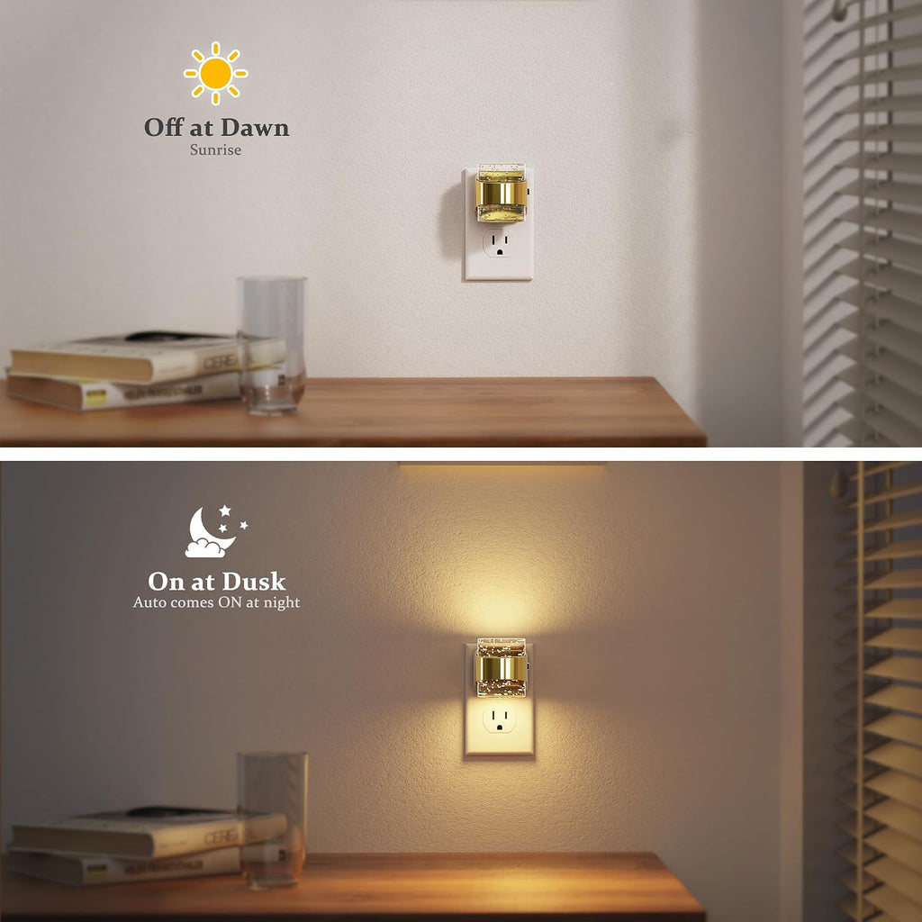 JandCase LED Night Light, Golden Bubble Night Lights Plug into Wall, [2 Pack]Night Light3000K/4000K/5000K & 3 Brightness Levels, Dimmable…