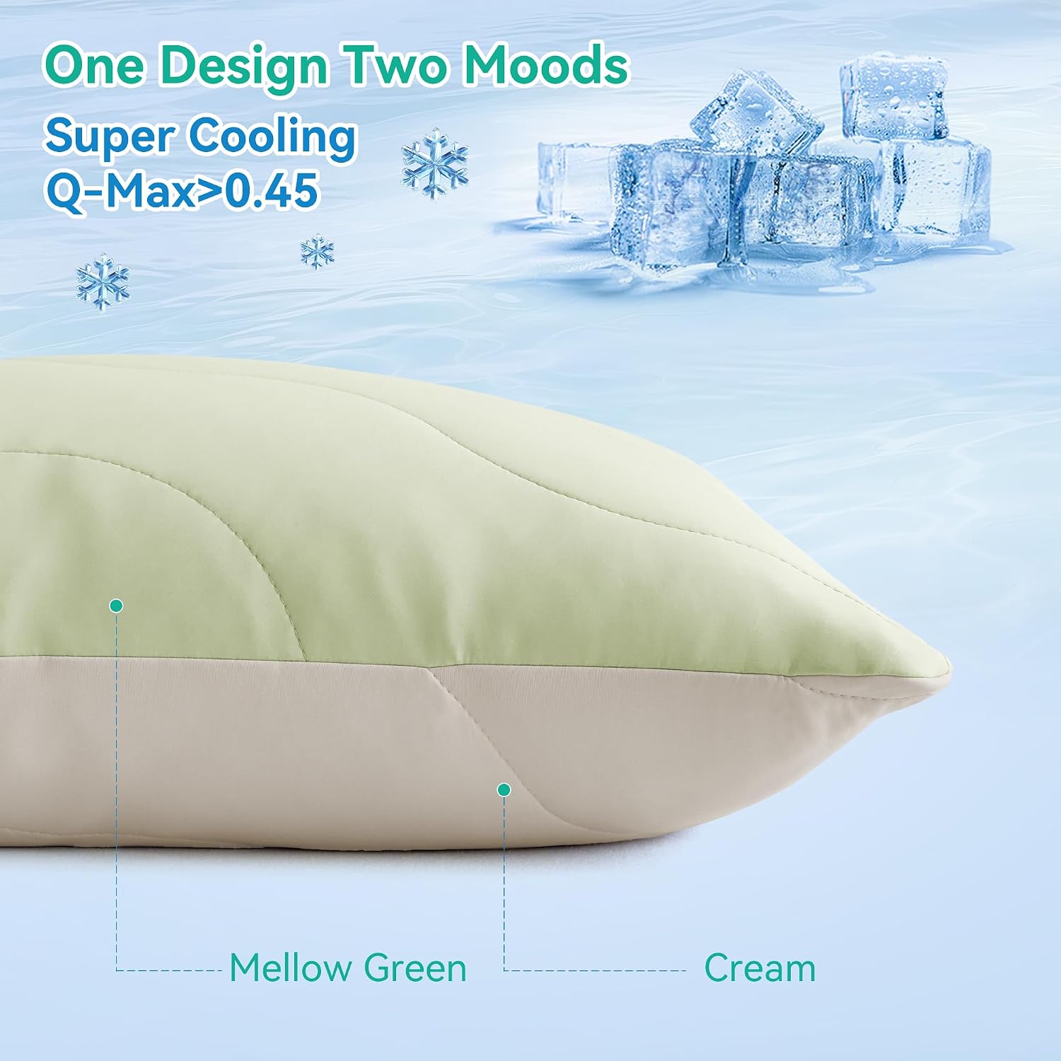 ThreeGeese Three Geese Cooling Goose Feather Down Bed Pillows Queen Size Set of 2 for Hot Sleepers, Q-Max>0.45, Cooling Hotel Bed Pillows,…