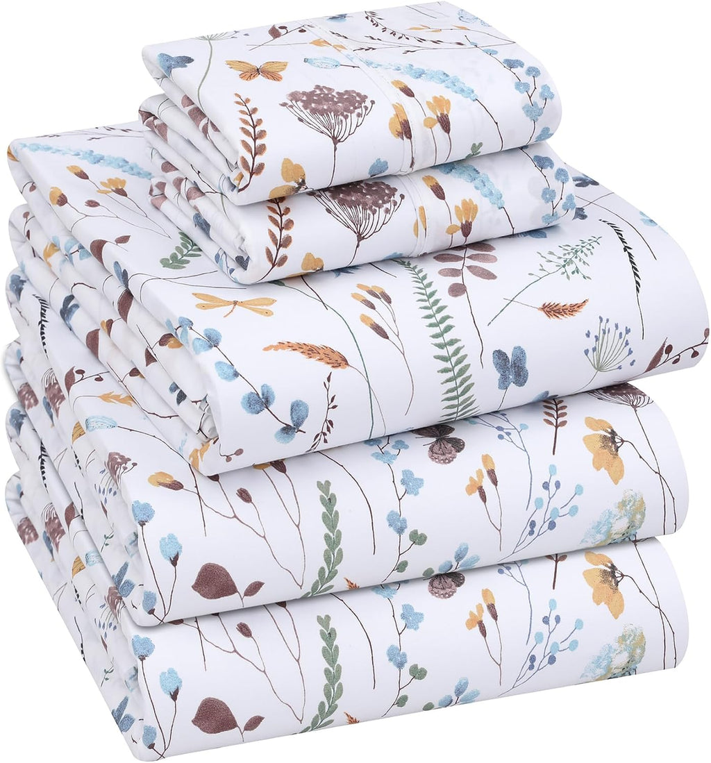 Ruvanti 100% Cotton Percale Sheets Split King Size – Crisp Cooling Bed Sheets for Hot Sleepers, Deep Pocket 16”, Soft Breathable & Durable…