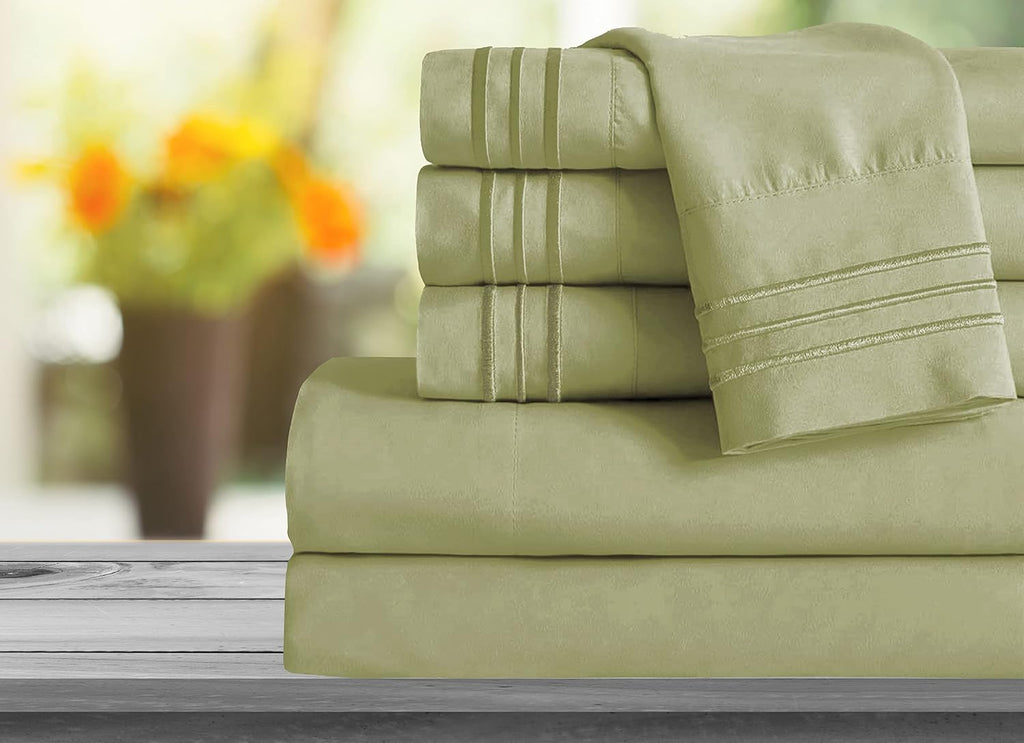 MocassiLuxuryBedding Mocassi Cali King Sheet Set - Luxury Hotel 1800 Premier Bedding Sheets & Pillowcases - Ultra Soft Breathable & Cooling…