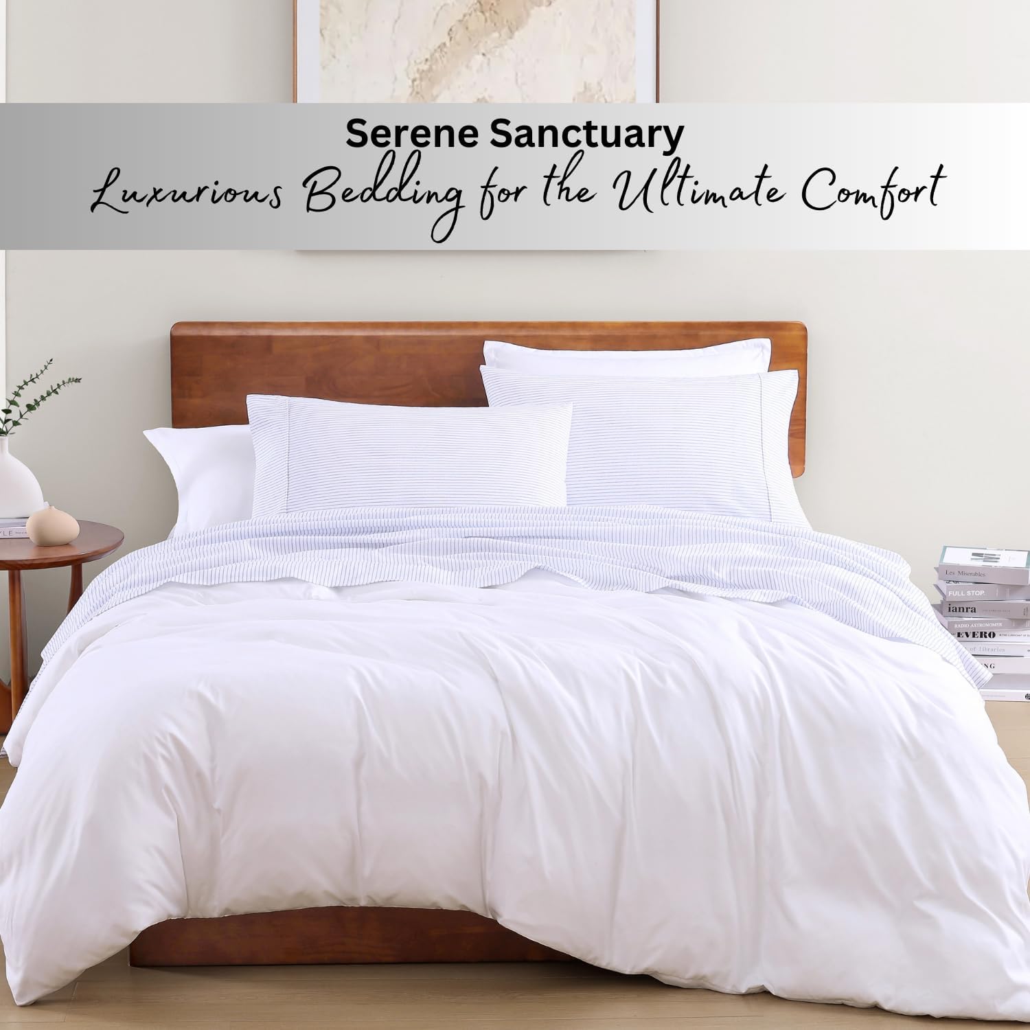 LaneLinen LANE LINEN 100% Organic Cotton Printed California King Sheets Set, 4-Piece All Season Fully Elasticized Deep Pocket Fits Mattress…