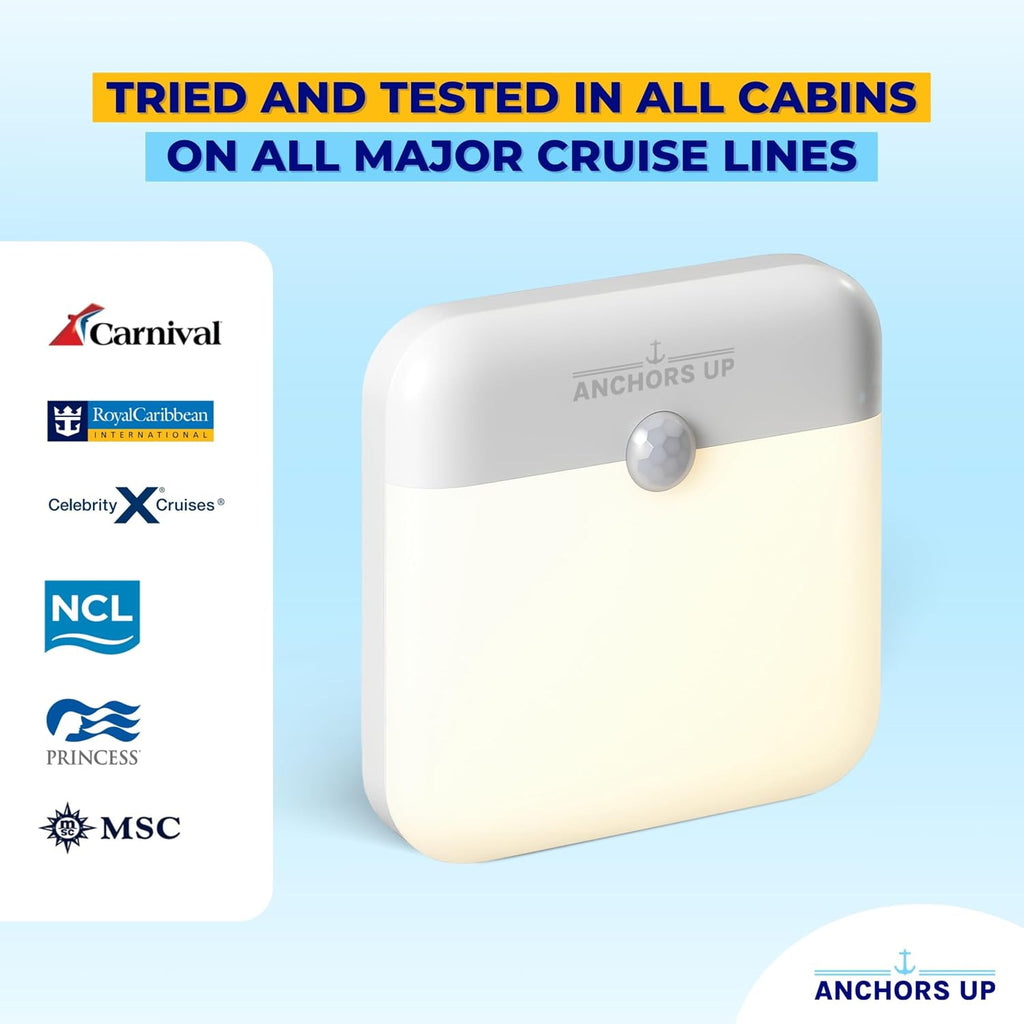 2 Pack] Cruise Cabin Magnetic Night Light with Motion Sensor USB Rechargeable – LED Motion Sensor Light – Warm White – for Carnival…