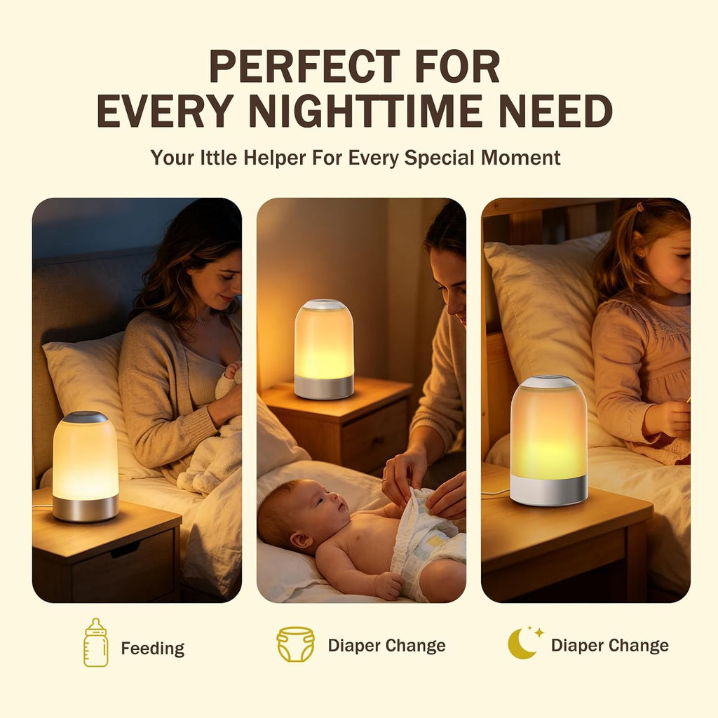 Bedside Touch Night Light, Baby Nursery Nightlight for Kids Adults, Egg Light with Timer, Dimmable Small Cordless Table Lamp for…