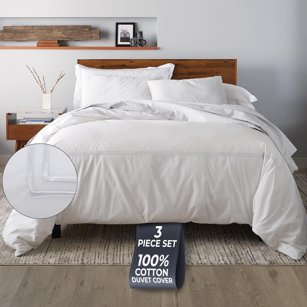 Ella Jayne Duvet Cover Full (3 Pieces), 100% Cotton Percale, Full/Queen, Soft Breathable & Lightweight, Including Full Size Duvet Cover…