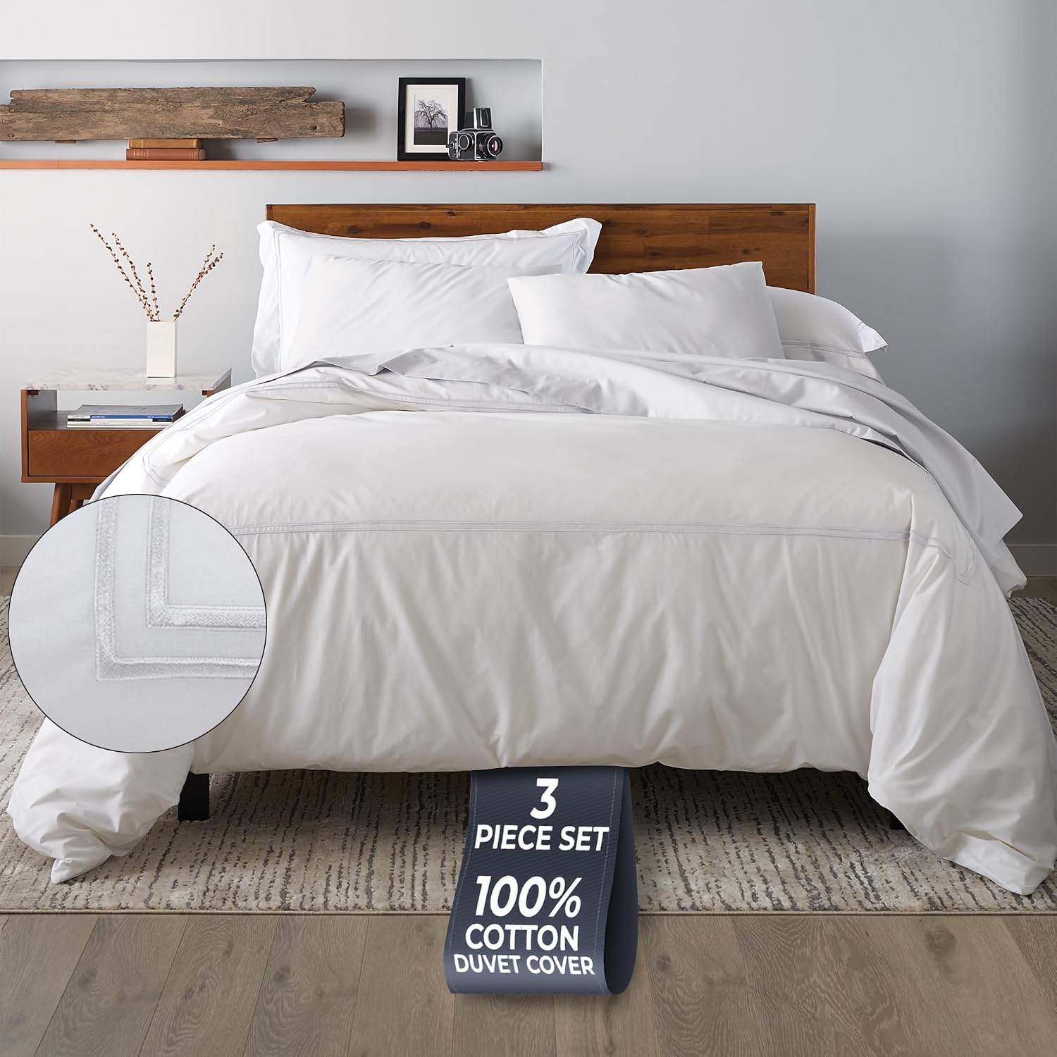 Ella Jayne Duvet Cover Full (3 Pieces), 100% Cotton Percale, Full/Queen, Soft Breathable & Lightweight, Including Full Size Duvet Cover…