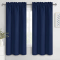 Dwcn Navy Blue Blackout Curtains for Bedroom 63 Inches Long 2 Panels Set Window Drapes Thermal Insulated Room Darkening Rod Pocket Curtains…