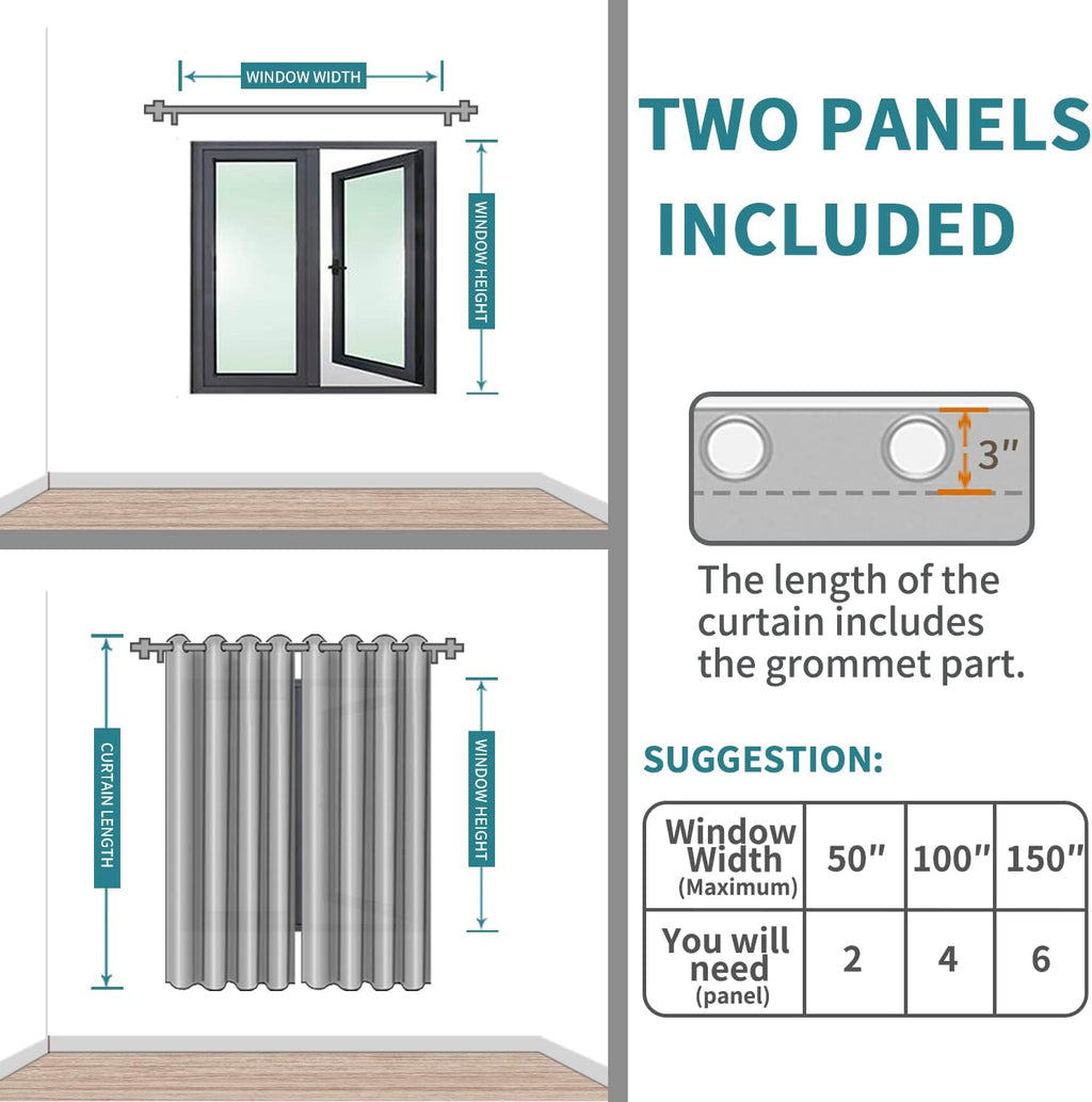 BGment Room Darkening Curtains 45 Inches Long - Grommet Thermal Insulated Drapes Window Treatment Curtains for Bedroom, 2 Panels, 38 x 45 I…