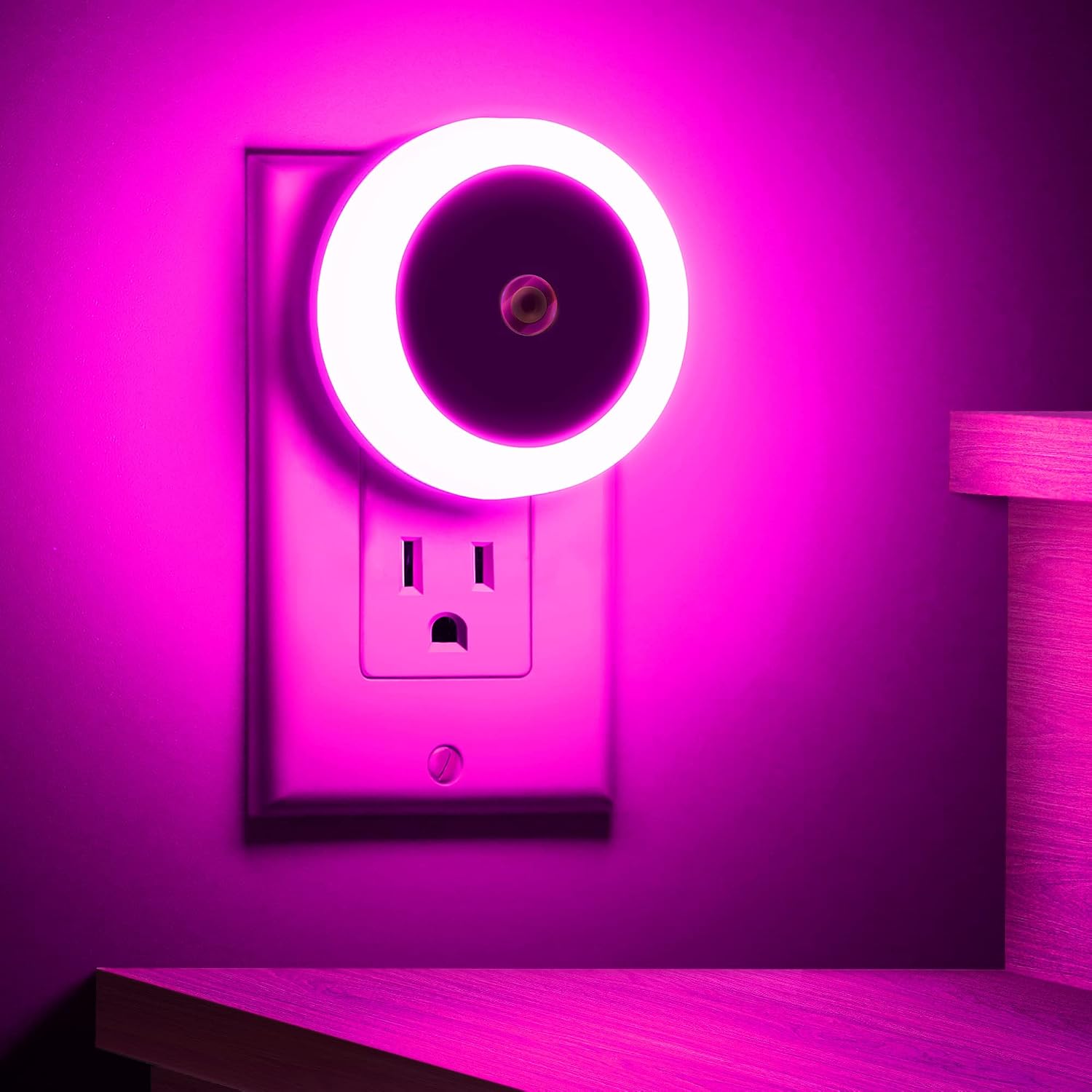 Briignite Purple Night Light, Night Lights Plug into Wall [4Pack], Nightlight with Light Sensors for Kids Room, Baby Night Light…