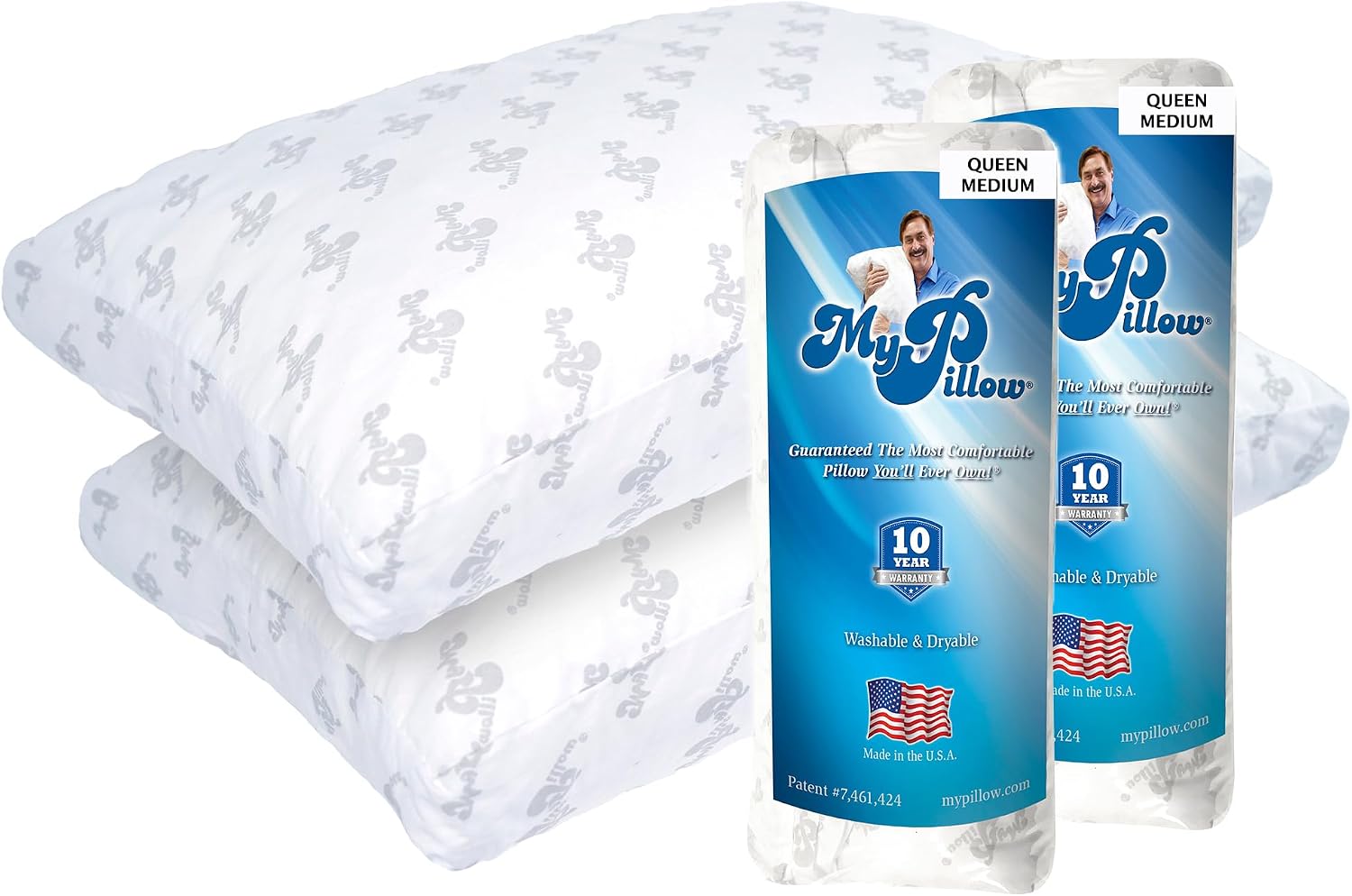 MyPillow Bedding Bed Pillows for Sleeping Queen Size, Set of 2, Gusseted for Back, Stomach or Side Sleepers - My Pillow Premium Pillow…