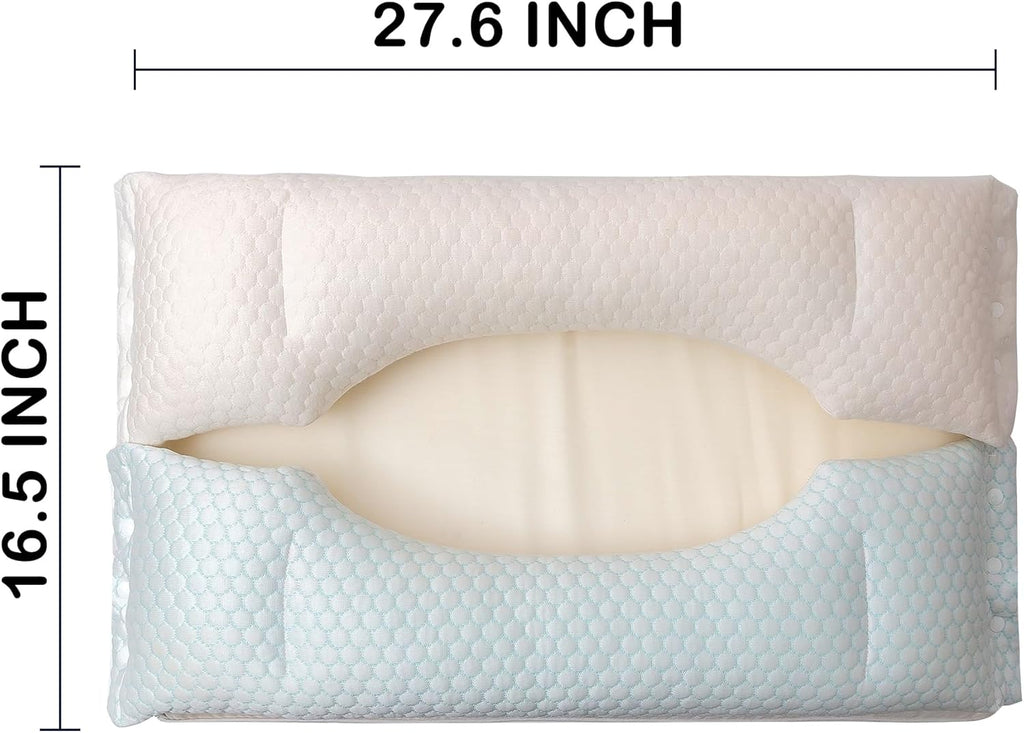 hyvecloud Memory Foam Bed Pillow, Adaptive Pillows for Neck, Medium Firm Pillow for Side, Back, and Stomach Sleepers Keep Pressure Relief to D…