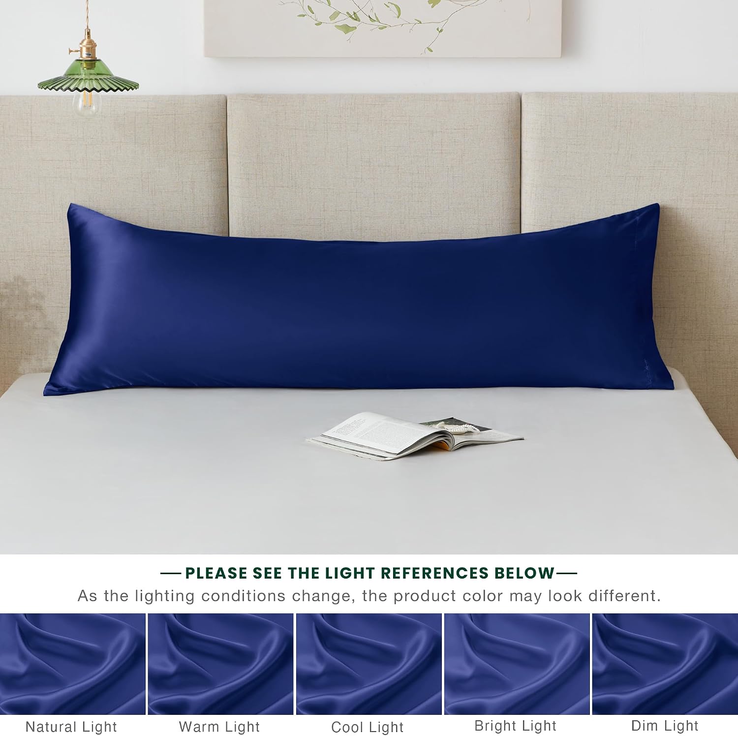 Lovescabin Love's cabin Satin Body Pillowcase 20x54, Cooling Pillow Cover for Hair and Skin, Silky Smooth with Envelope Closure, Similar to…