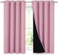 Nicetown 100% Blackout Curtains with Black Liners, Thermal Insulated Full Blackout 2-Layer Lined Drapes, Noise Cancellation Window Draperie…
