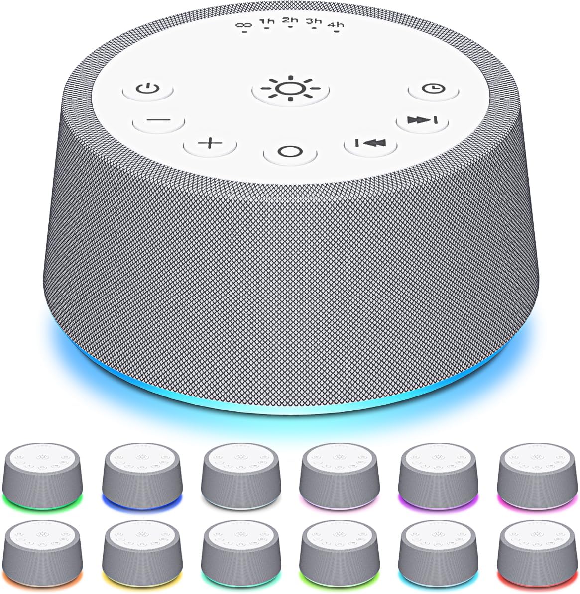 SoundLegend White Noise Sleep Sound Machines 30 Sounds 32-Level Volume 12 Colors Light 5 Timers Adjustable Light Brightness Compact for…
