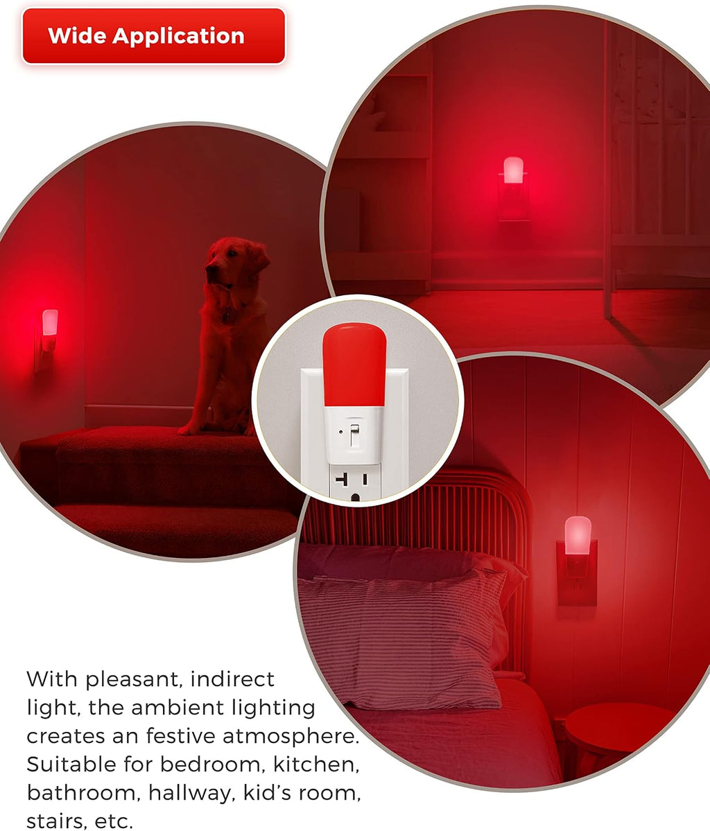L LOHAS LED Red Night Light Plug in, Dimmable Light LED Night Lights with Dusk to Dawn Sensor, 5-80LM Adjustable Brightness Red Light for…