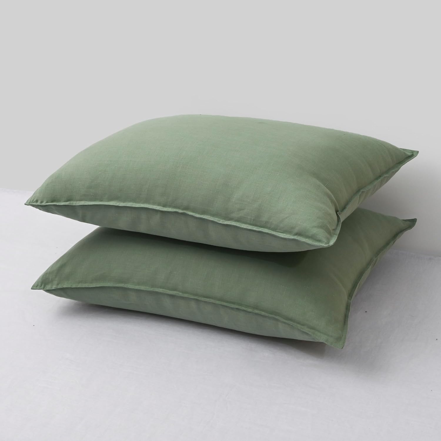 Chuffed Linen Pillowcases 2 Pack 100% Linen Standard Pillow Cases, Breathable and Cooling Washed Pillowshams with Zipper Closure, 20x36 Inc…