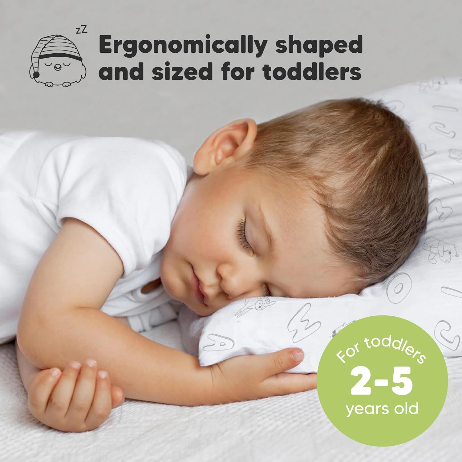 Toddler Pillow with Pillowcase - 13x18 My Little Dreamy Kids Travel Bed Pillows for Sleeping, Organic Cotton Small Pillowcase, Soft &…