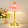 Cordless Lotus Flower Table Lamp, 5200mAh Rechargeable Battery Operated Portable Lamp, 3-Color Dimmable Touch Control Small Desk Lamp for…