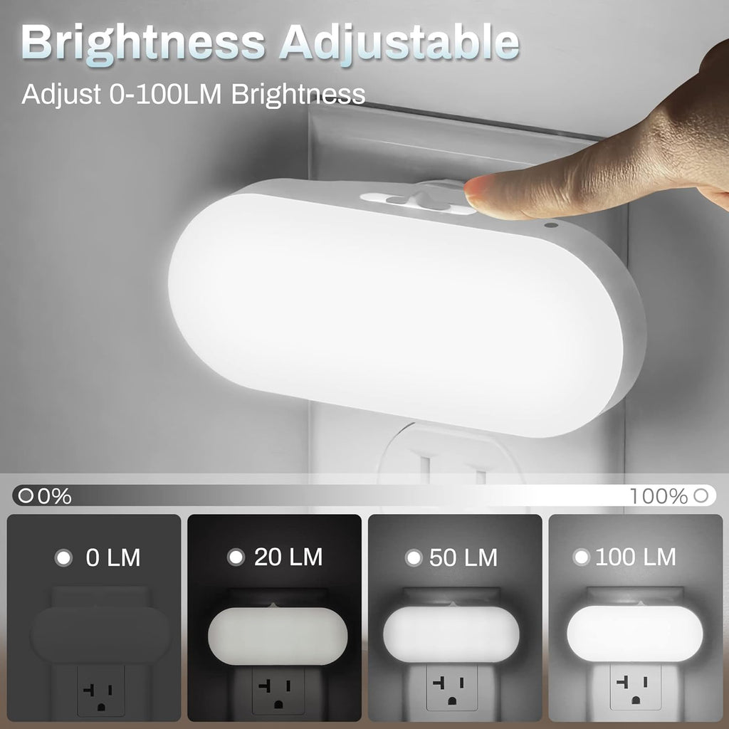 DORESshop Led Night Light, Plug into Wall, [2 Pack] with Dusk to Dawn Sensor, 1W 5000K Dimmable Night Light from 0LM to 100LM for Bathroom…