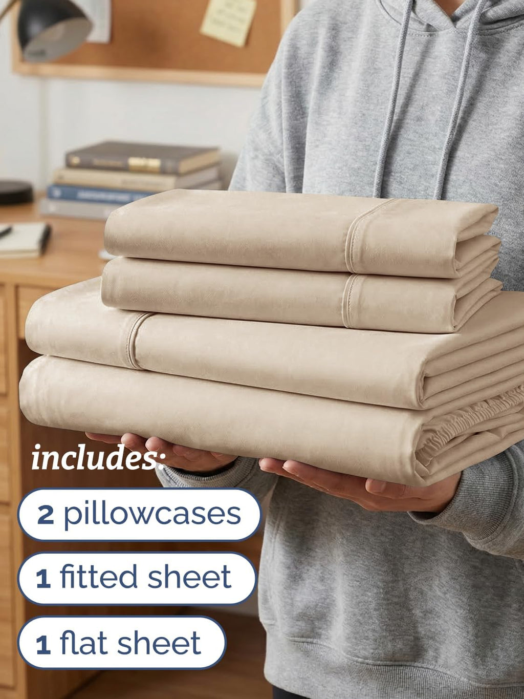 Twin XL 4 Piece Sheet Set - Comfy, Breathable & Cooling - Hotel Luxury Bedding for Women, Men, Kids, Teens and Children - 1 Flat & 1…