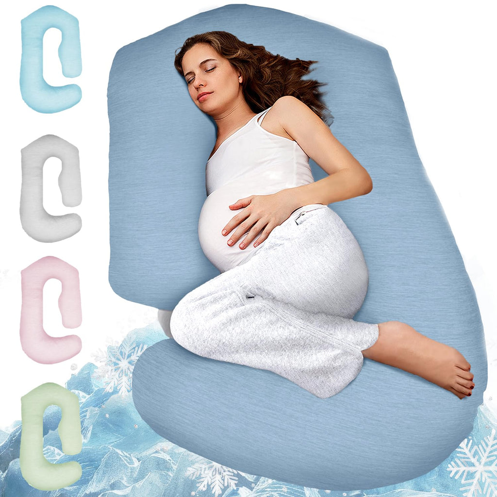 Pillani Pregnancy Pillows for Sleeping - V C U Shaped Full Body Pillow with Removable Cover, 57inch Cooling Maternity Pillow for Pregnant W…