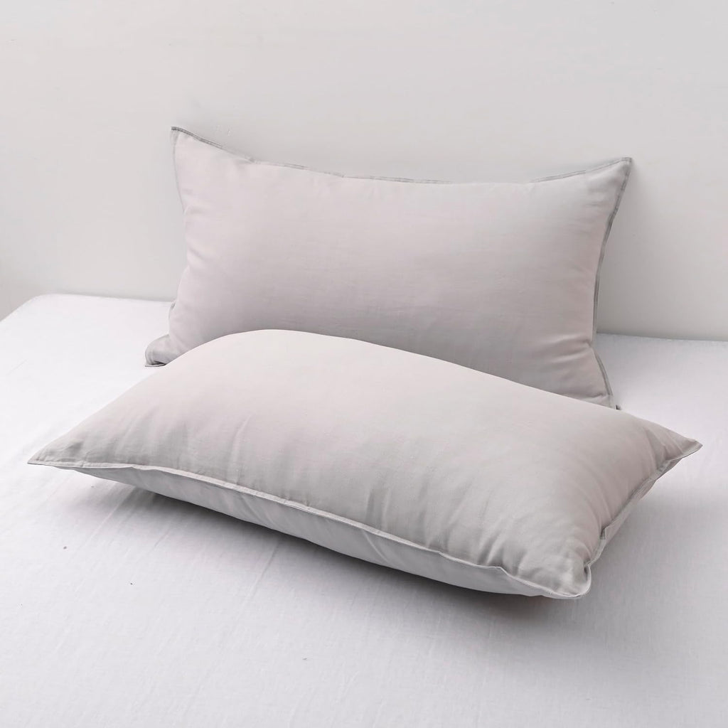 Chuffed Linen Pillowcases 2 Pack 100% Linen Standard Pillow Cases, Breathable and Cooling Washed Pillowshams with Zipper Closure, 20x36 Inc…