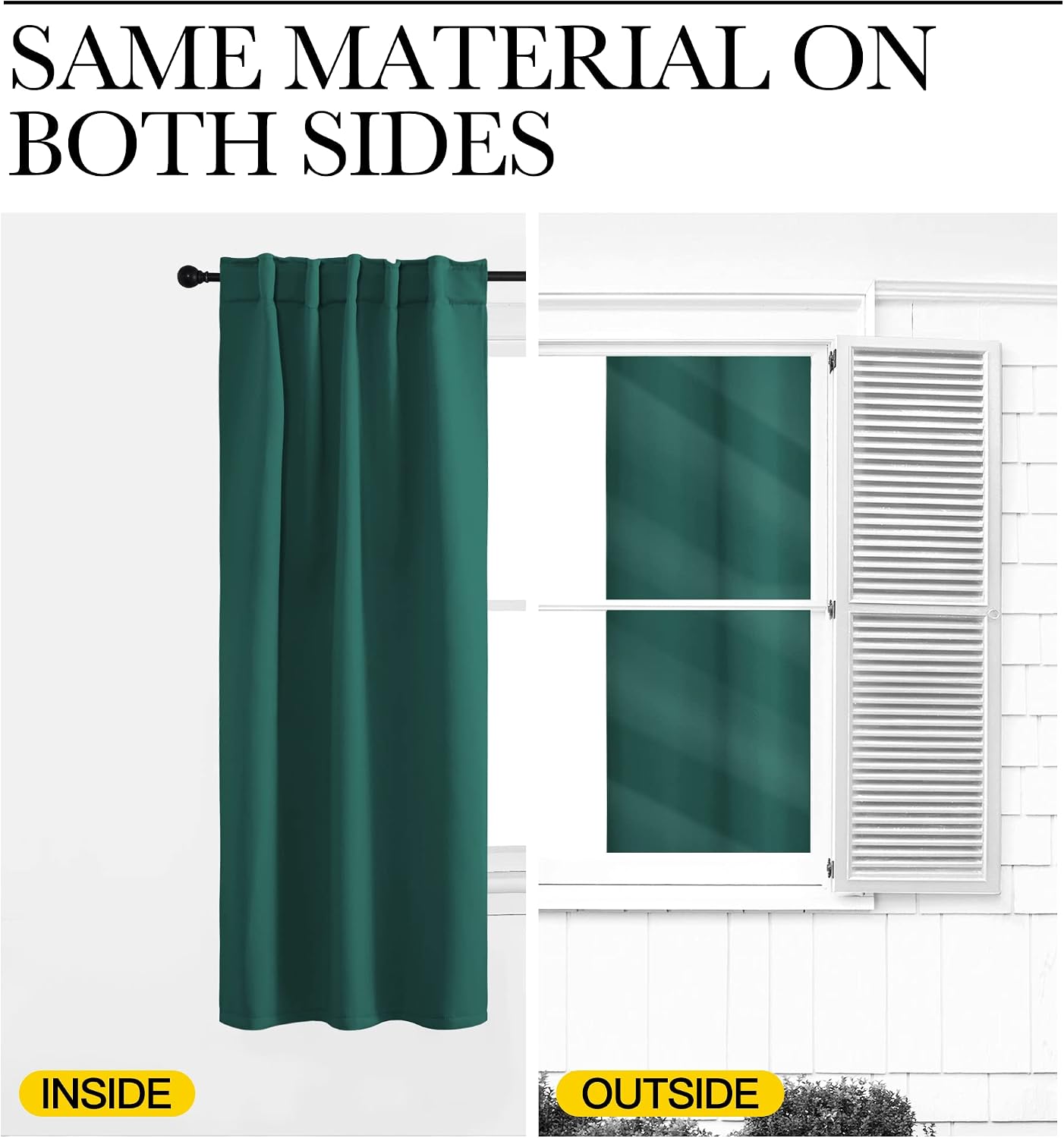 NICETOWN Blackout Window Curtains for Camper - (Hunter Green Color) 42x40 Inch, 2 Panels Set, Thermal Insulated Room Darkening Blackout…