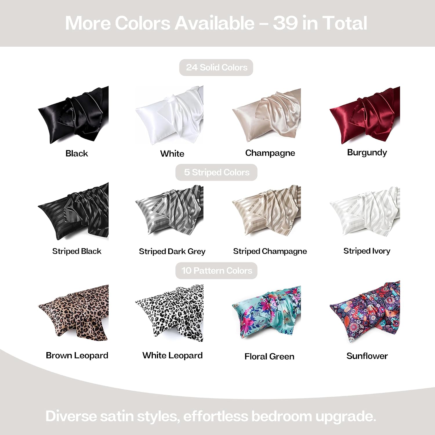 MR&HM Satin Body Pillow Cover, Soft and Breathable Body Pillow Case with Envelope Closure, Cooling and Silky Long Pillowcase for Hair and…