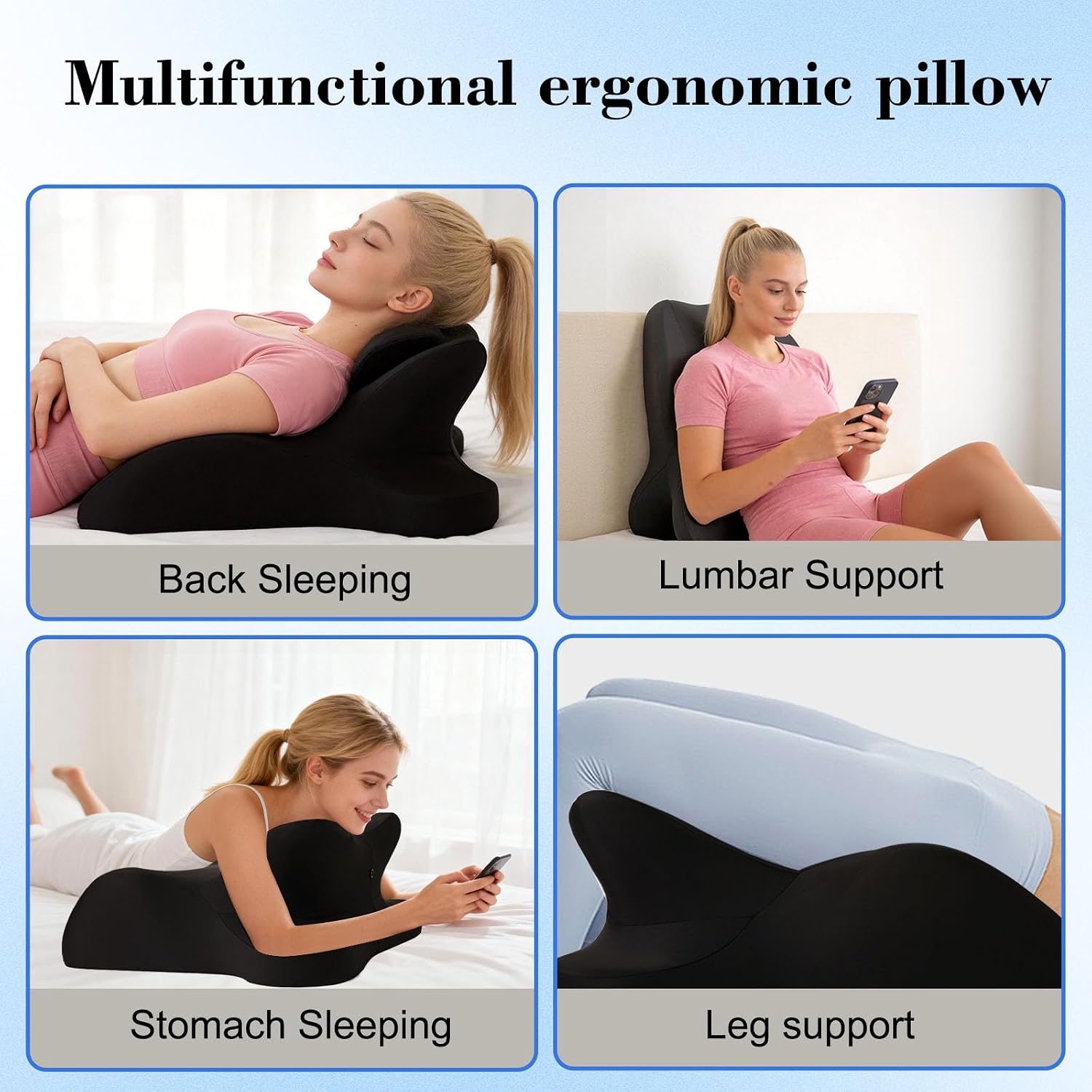 Oversized 27-Degree Couples Pillow - 5-in-1 Memory Foam Wedge for Neck Alignment, Zoned Support for Arm & Shoulder, Phone Reading, Leg…