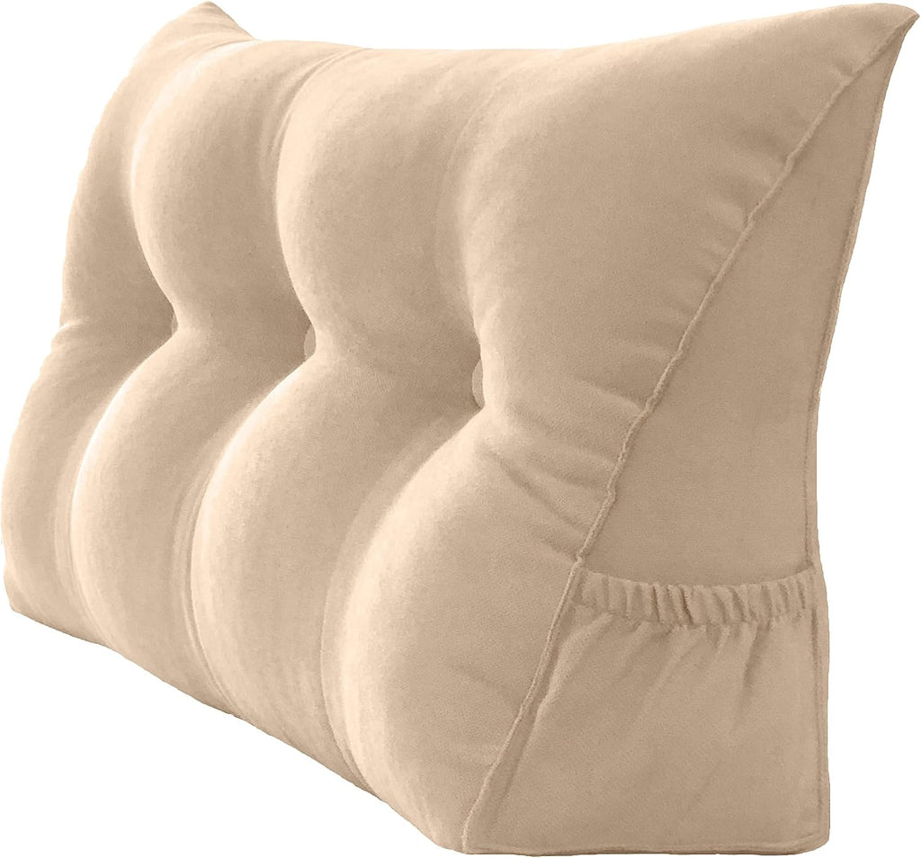 Peachwell Headboard Pillow - Dorm Twin Headboard Wedge Pillow, Handmade Support Backrest Large Bolster Cushion with Two Large Side…