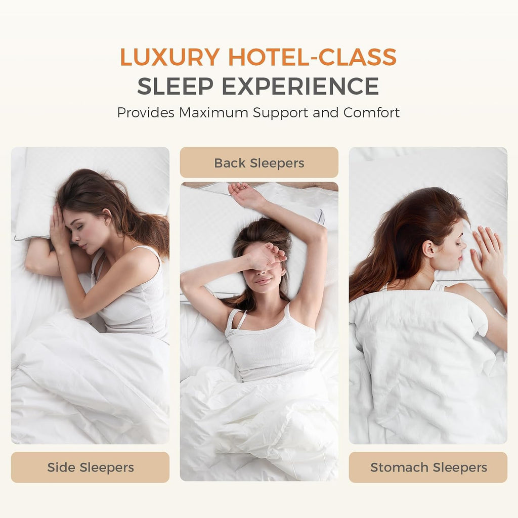 SweetNight Bed Pillows Standard Size Set of 2, Fluffy Luxury Hotel Collection Gusseted Pillows for Neck and Shoulder, Side Back Stomach…