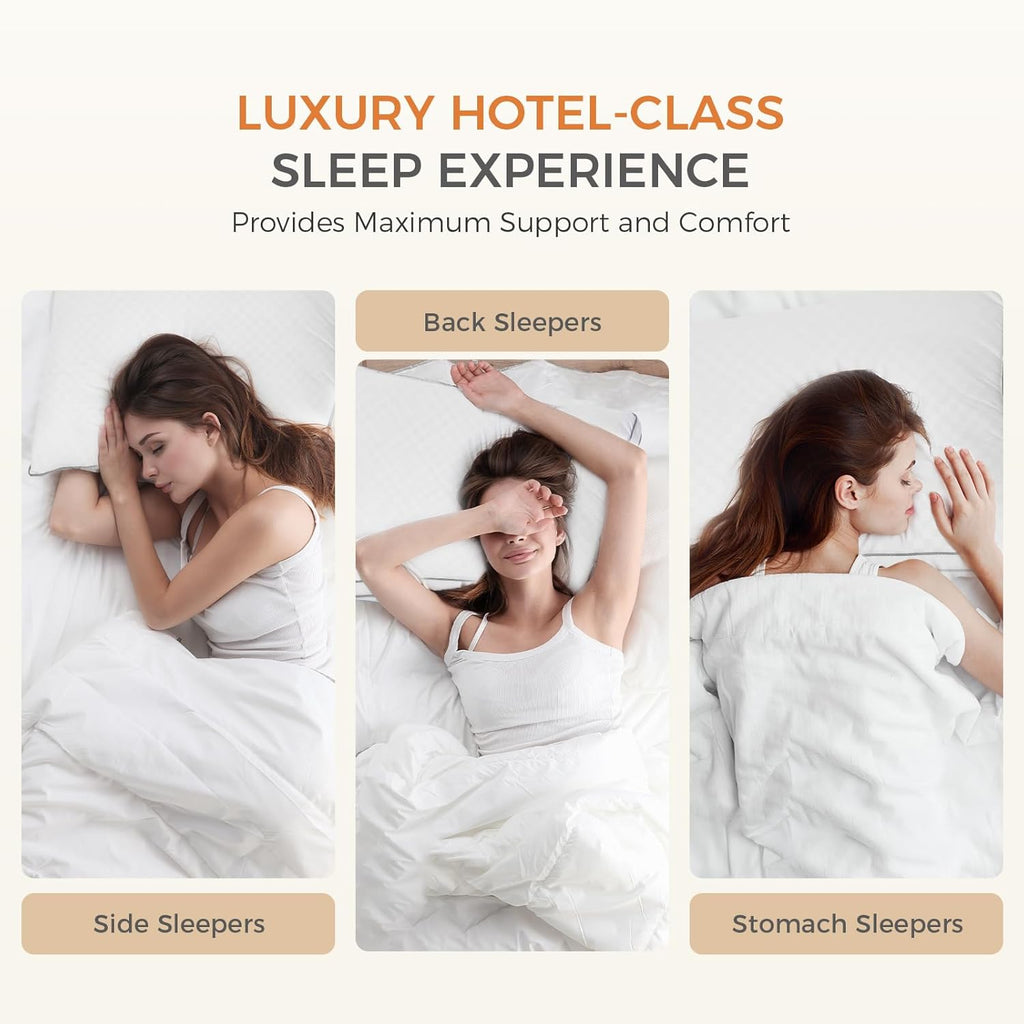 SweetNight Bed Pillows King Size Set of 2, Fluffy Luxury Hotel Collection Gusseted Large Pillows for Neck and Shoulder, Side Back Stomach…