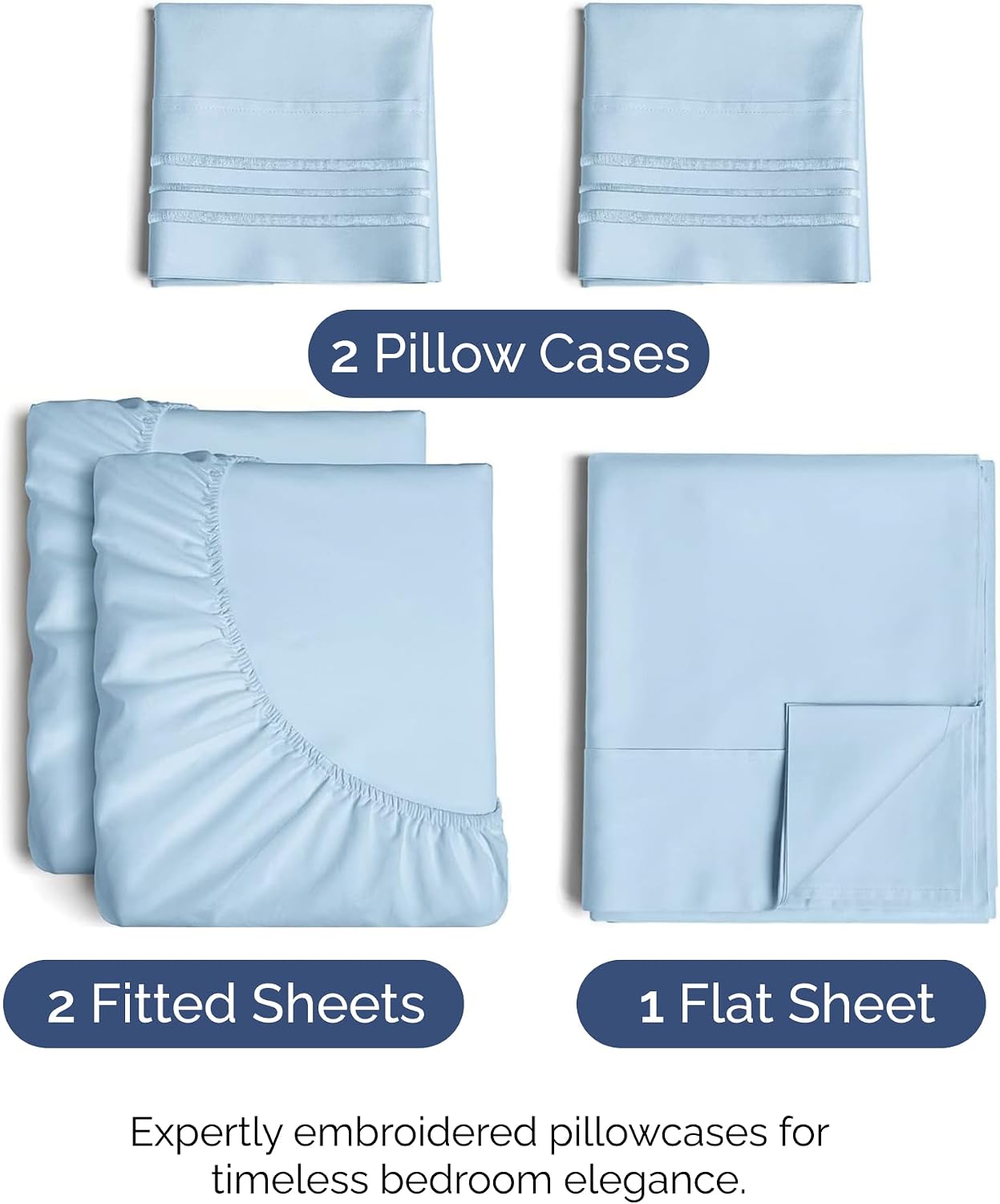 Split King Size 5 Piece Sheet Set - Comfy Breathable & Cooling Sheets - Hotel Luxury Bed Sheets for Women & Men - Deep Pockets, Easy-Fit…