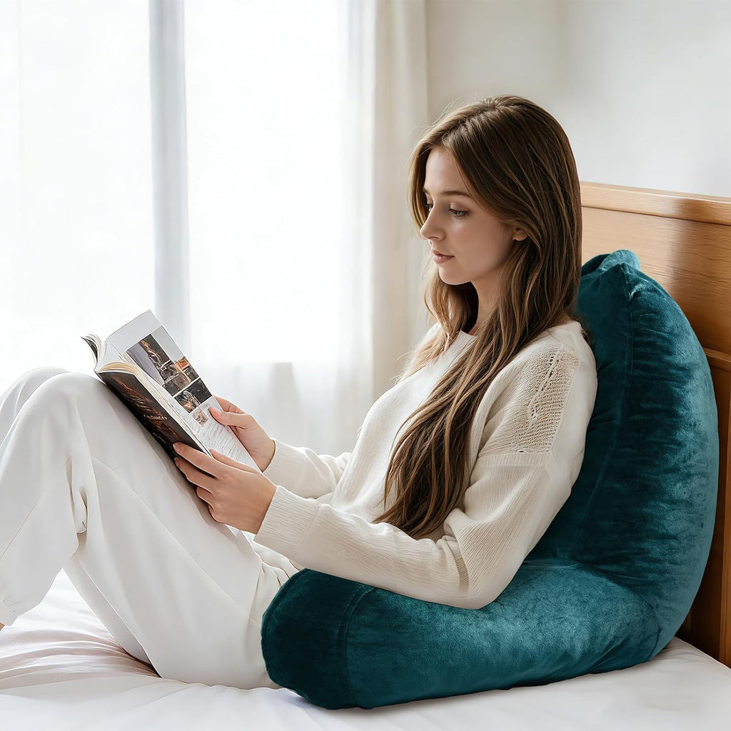 OAISZ Reading Pillow for Sitting in Bed Adult, Reading Pillow with Shredded Memory Foam, Bed Pillow with Washable Cover, Back Pillow…