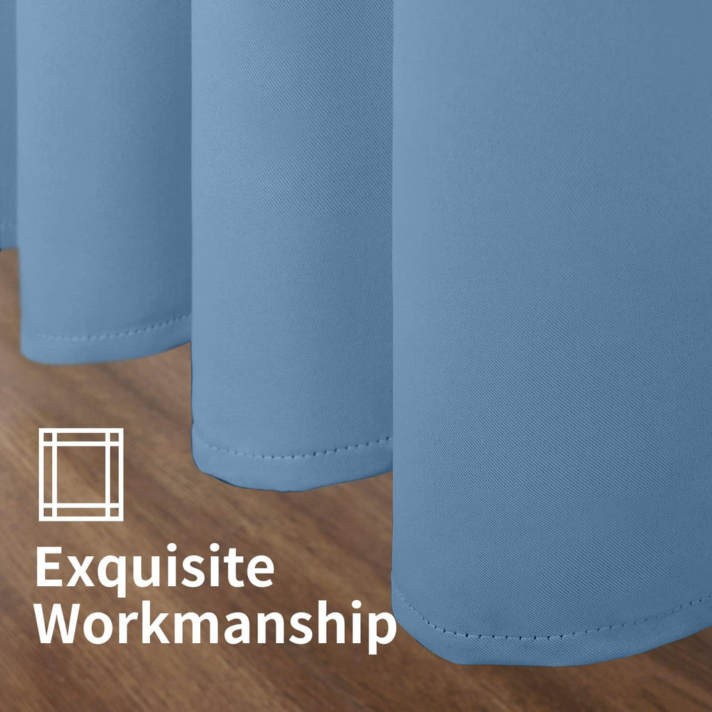 YoungsTex Light Blue Blackout Curtains for Living Room 84 Inch Length - Thermal Insulated with Grommet Room Darkening Window Drapes for Bed…