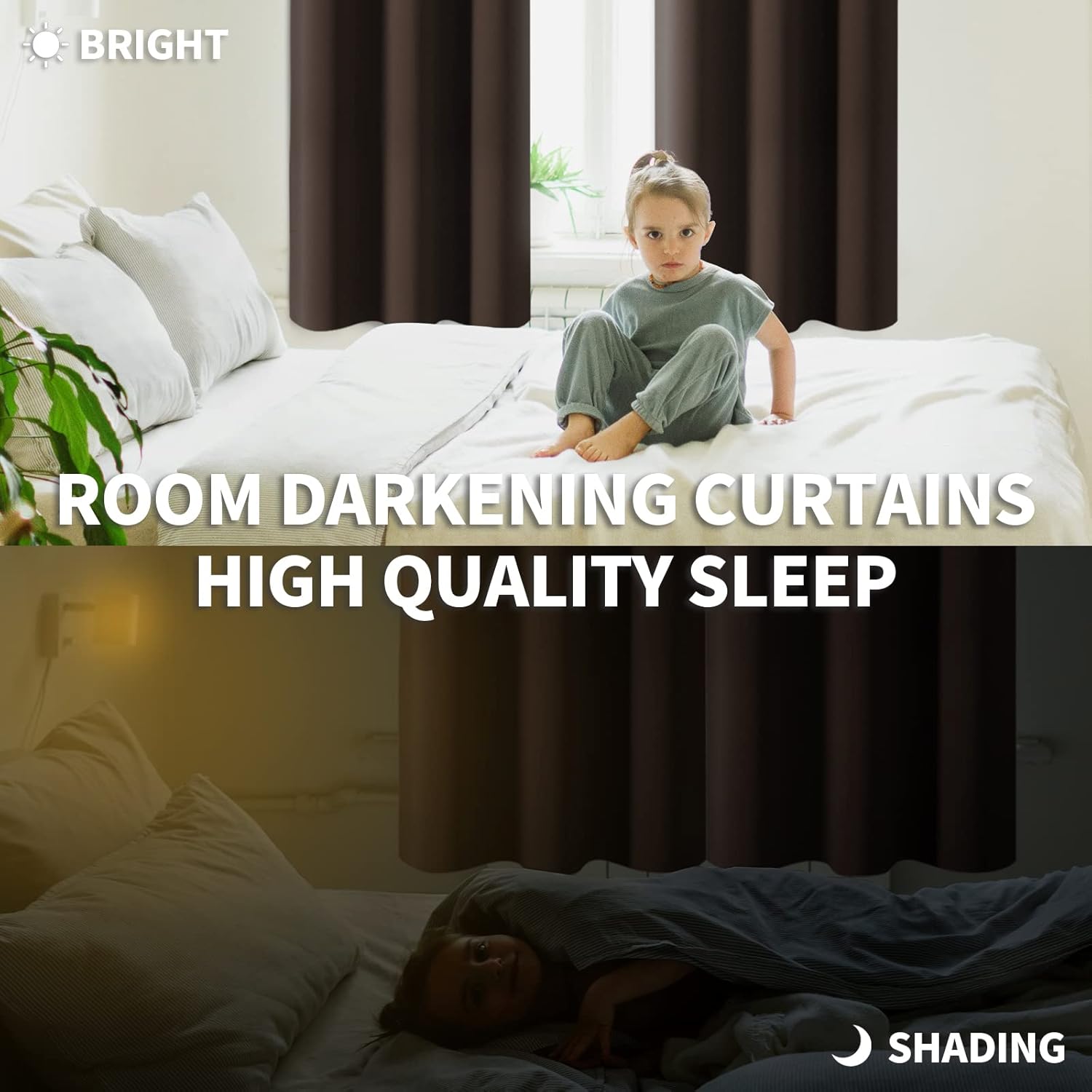 BGment Blackout Curtains for Living Room - Grommet Thermal Insulated Room Darkening Curtains for Bedroom, 2 Panels of 42 x 63 Inch, Brown 6…