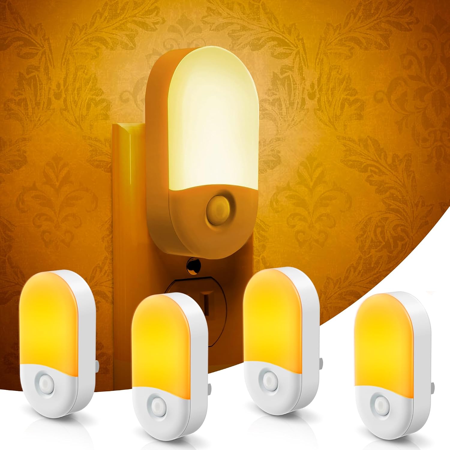 L LOHAS LED Amber Night Light, Night Lights Plug into Wall[4 Pack], 2000K LED Nightlight, Dusk to Dawn Sensor, 30/60LM Adjustable…