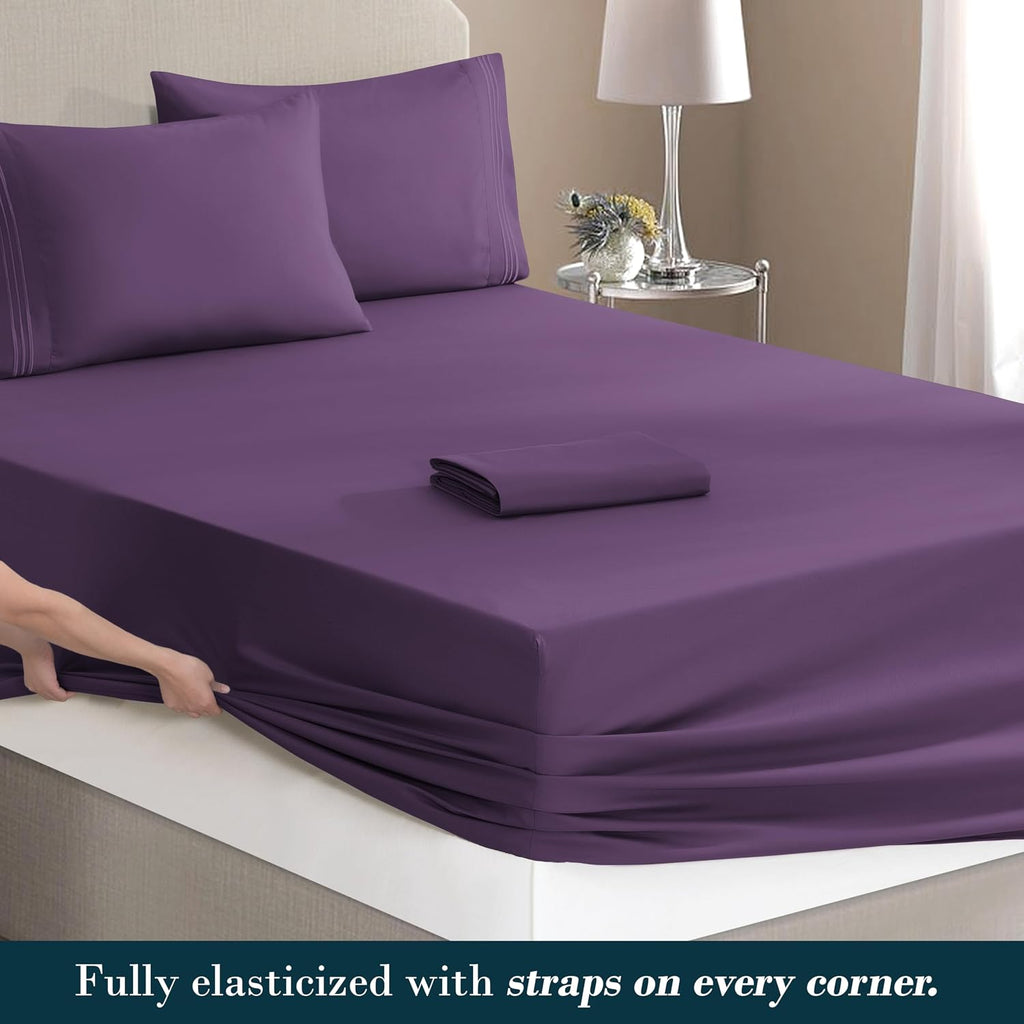 MocassiLuxuryBedding Mocassi Luxury 4-Piece Sheet Set, Ultra Soft 1800 Hotel Quality Microfiber Sheet Set, Fits Mattresses Up to 18 to 24 I…