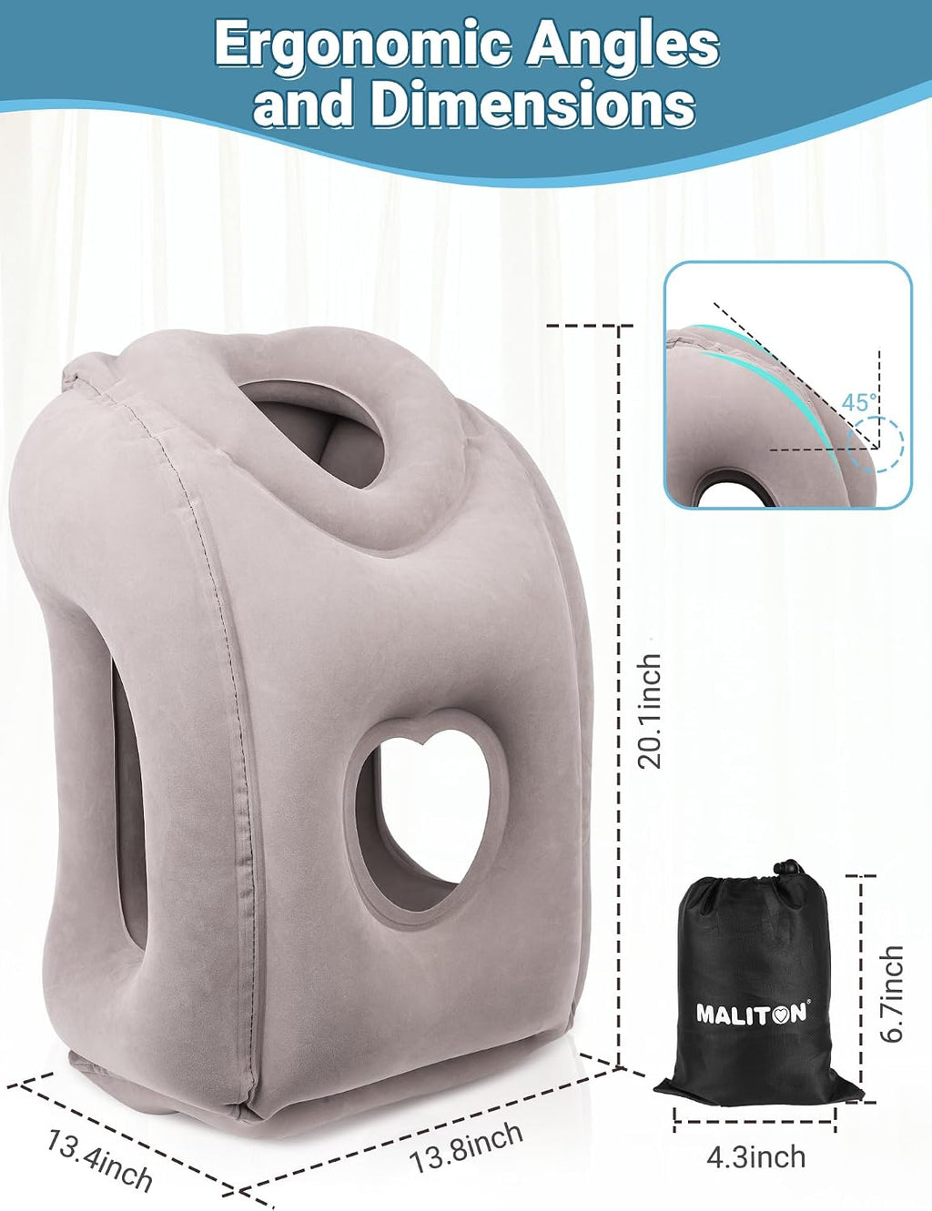 Maliton Inflatable Travel Pillow for Airplane Comfortable Sleeping to Relieve Neck and Shoulder Pain, Support Head Inflatable Pillow for…