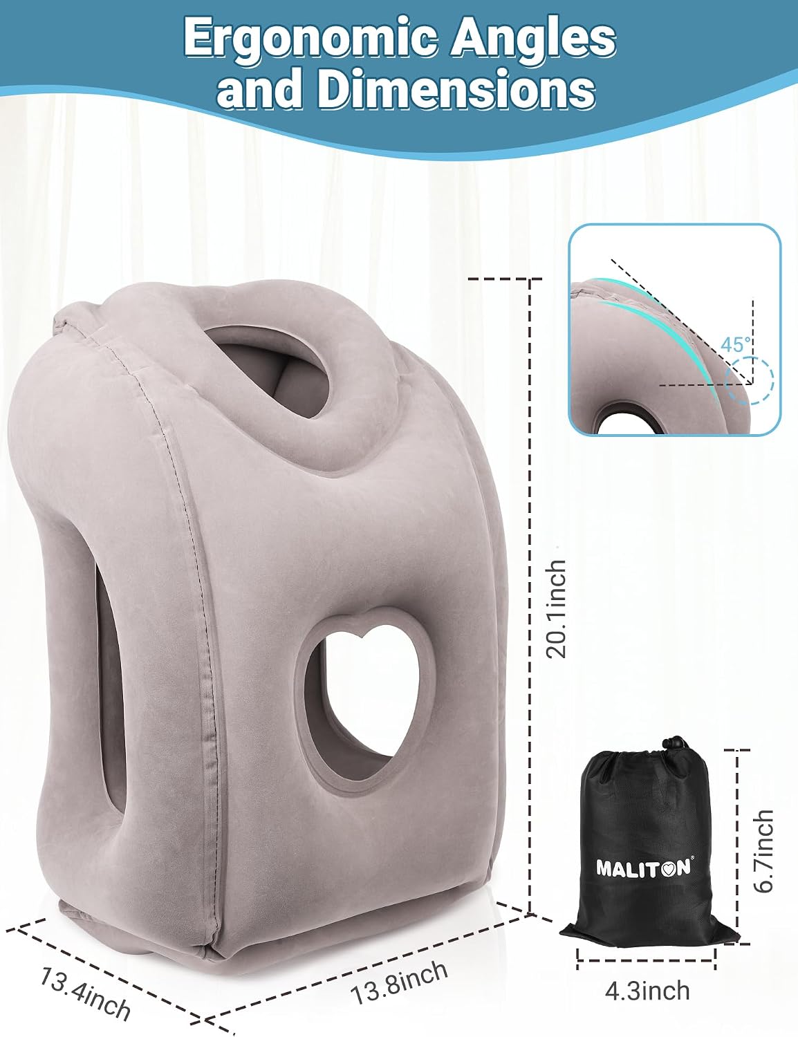 Maliton Inflatable Travel Pillow for Airplane Comfortable Sleeping to Relieve Neck and Shoulder Pain, Support Head Inflatable Pillow for…