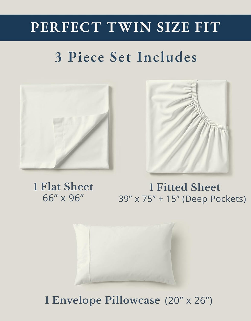 LaneLinen LANE LINEN Twin Bed Sheets, 100% Organic Cotton Sheets Twin Size, 3Pc Twin Bed Sheet, Hotel Quality Bed Sheet Set, Bedding Sheet…
