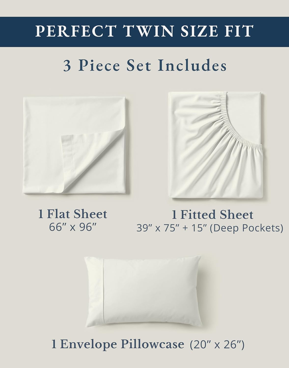 LaneLinen LANE LINEN Twin Bed Sheets, 100% Organic Cotton Sheets Twin Size, 3Pc Twin Bed Sheet, Hotel Quality Bed Sheet Set, Bedding Sheet…