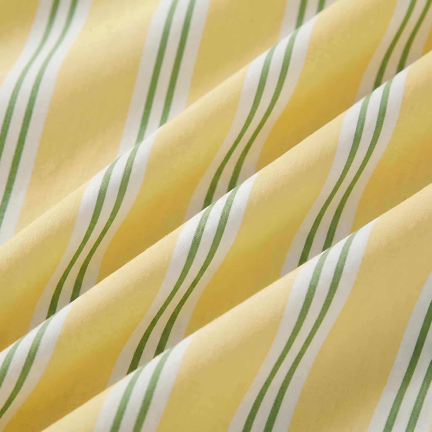 Merryword King Size Pillowcases, 100% Cotton Pillow Cases, Yellow and Green Striped Pillowcases, Soft Breathable Ribbon Stripe Pillow Cover…