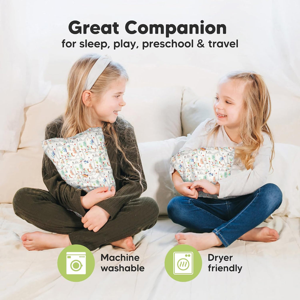 Mini Toddler Pillow with Pillowcase - 9x13 My Little Dreamy Travel Kids Pillow for Sleeping, Toddler Bed, Small, Tiny, Organic Cotton…