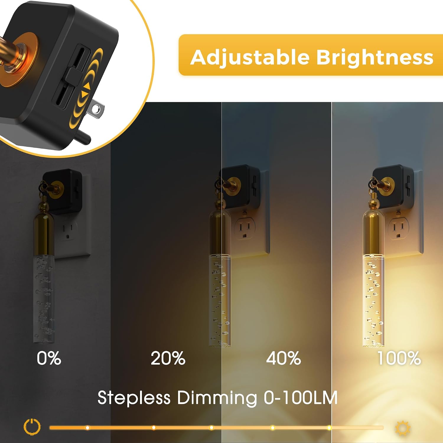 L LOHAS LED Night Lights Plug into Wall, 2 Pack Dimmable Night Light 0-100LM, Rotating Night Lights with Light Sensor, 3000K Soft Light…