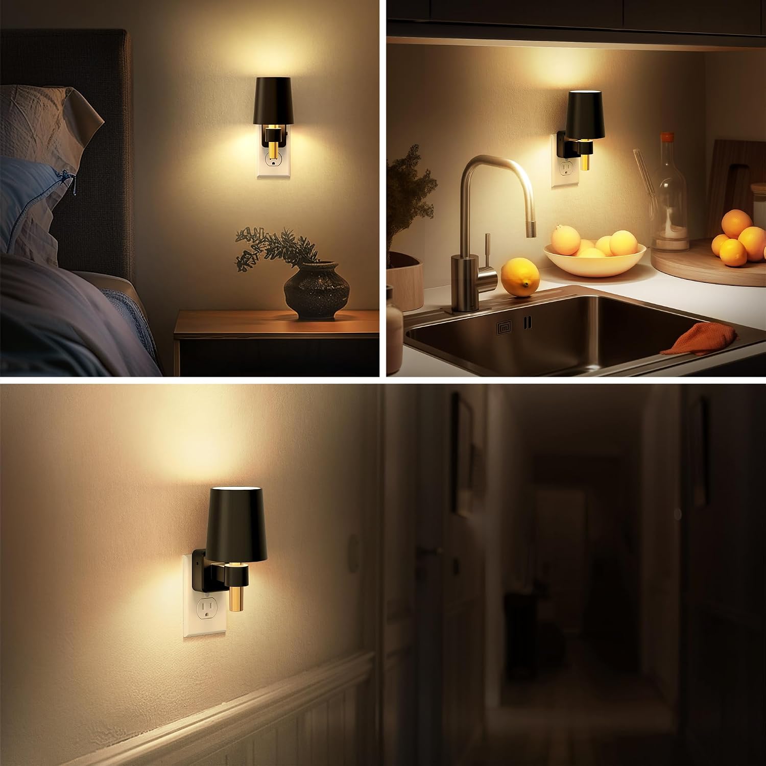 Briignite Night Light, Dimmable Night Lights Plug into Wall, Dusk to Dawn Sensor, Soft White 3000K, 0-100LM, Plug in NightLight, Vintage…